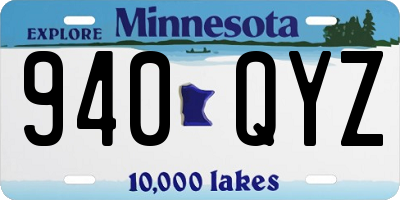 MN license plate 940QYZ