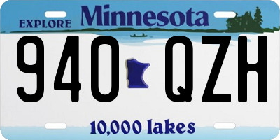 MN license plate 940QZH