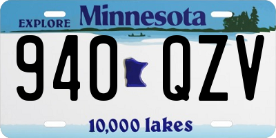 MN license plate 940QZV