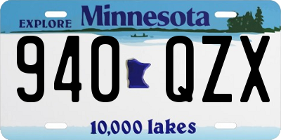 MN license plate 940QZX