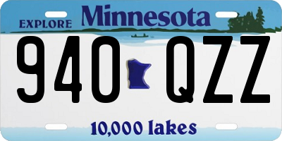 MN license plate 940QZZ
