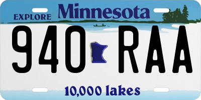 MN license plate 940RAA
