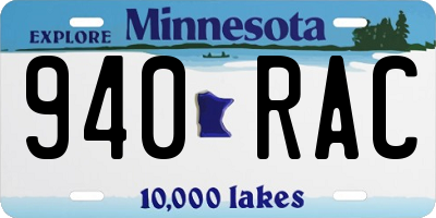 MN license plate 940RAC