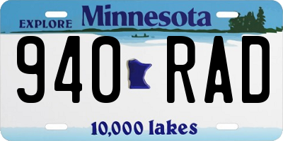 MN license plate 940RAD