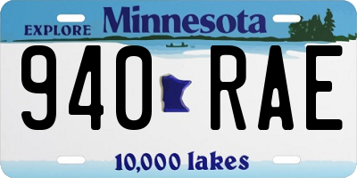 MN license plate 940RAE