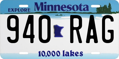 MN license plate 940RAG