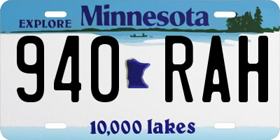 MN license plate 940RAH