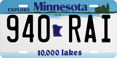 MN license plate 940RAI