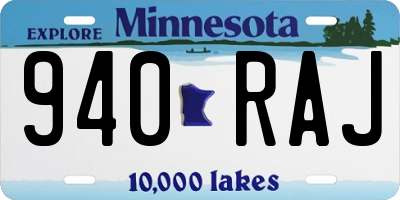 MN license plate 940RAJ