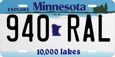 MN license plate 940RAL