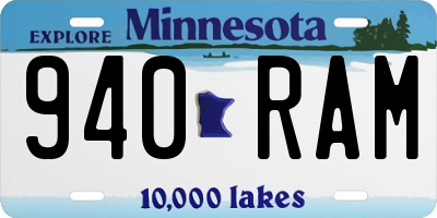 MN license plate 940RAM