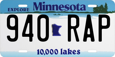 MN license plate 940RAP