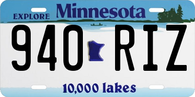 MN license plate 940RIZ