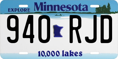MN license plate 940RJD