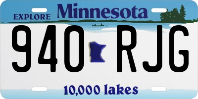 MN license plate 940RJG