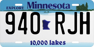 MN license plate 940RJH