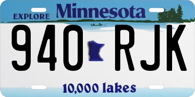 MN license plate 940RJK
