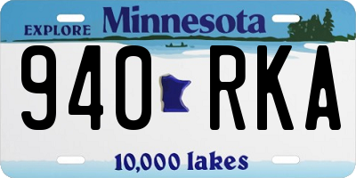 MN license plate 940RKA