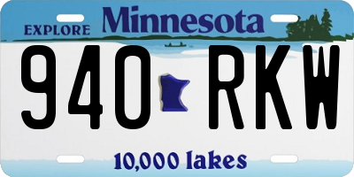 MN license plate 940RKW