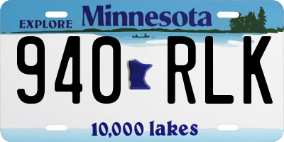 MN license plate 940RLK