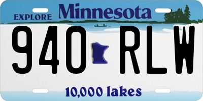 MN license plate 940RLW