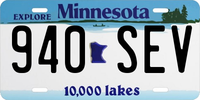 MN license plate 940SEV