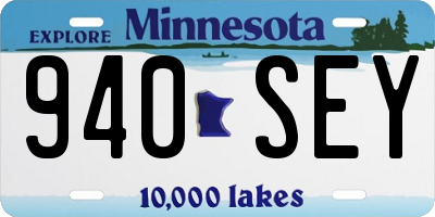 MN license plate 940SEY