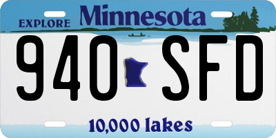 MN license plate 940SFD