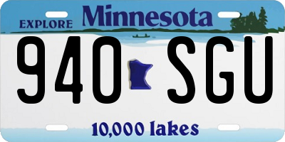 MN license plate 940SGU
