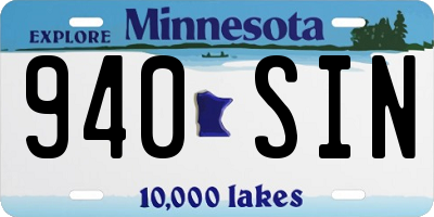 MN license plate 940SIN