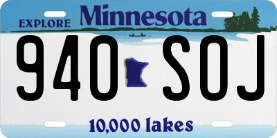MN license plate 940SOJ