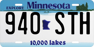 MN license plate 940STH
