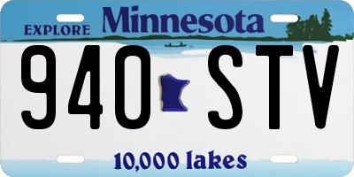 MN license plate 940STV