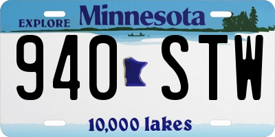 MN license plate 940STW