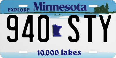MN license plate 940STY