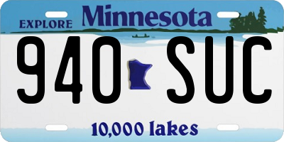 MN license plate 940SUC
