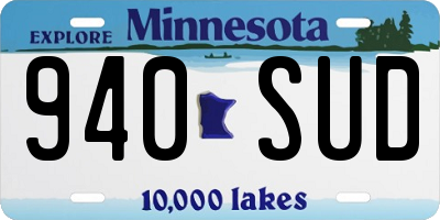 MN license plate 940SUD