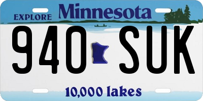 MN license plate 940SUK