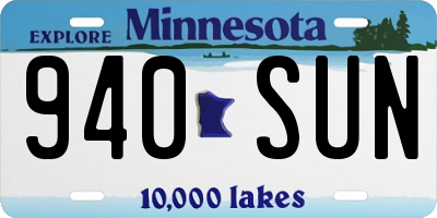 MN license plate 940SUN
