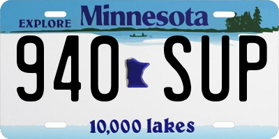MN license plate 940SUP