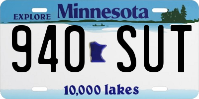 MN license plate 940SUT