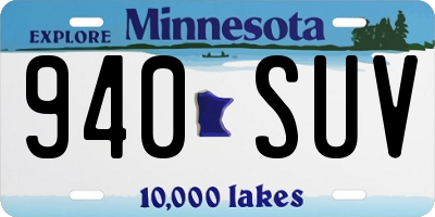 MN license plate 940SUV