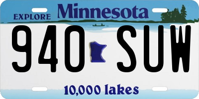 MN license plate 940SUW