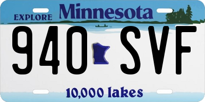 MN license plate 940SVF