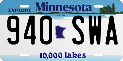 MN license plate 940SWA