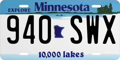 MN license plate 940SWX