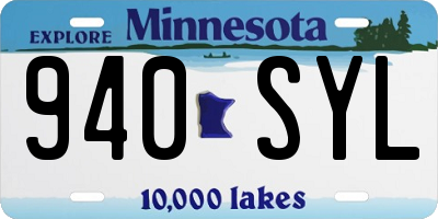 MN license plate 940SYL