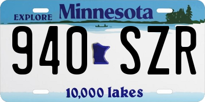 MN license plate 940SZR