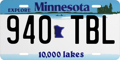 MN license plate 940TBL