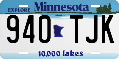 MN license plate 940TJK